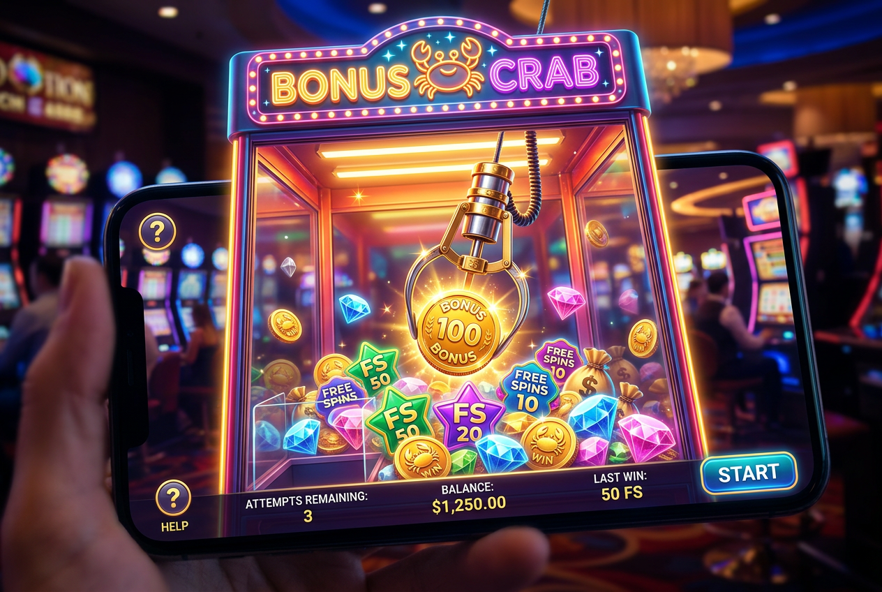 Visual representation of the Bonus Crab loyalty feature in a modern online casino